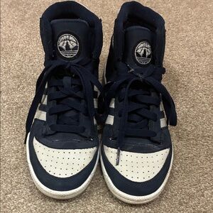 adidas Women's Navy Blue and White High-Top Sneakers